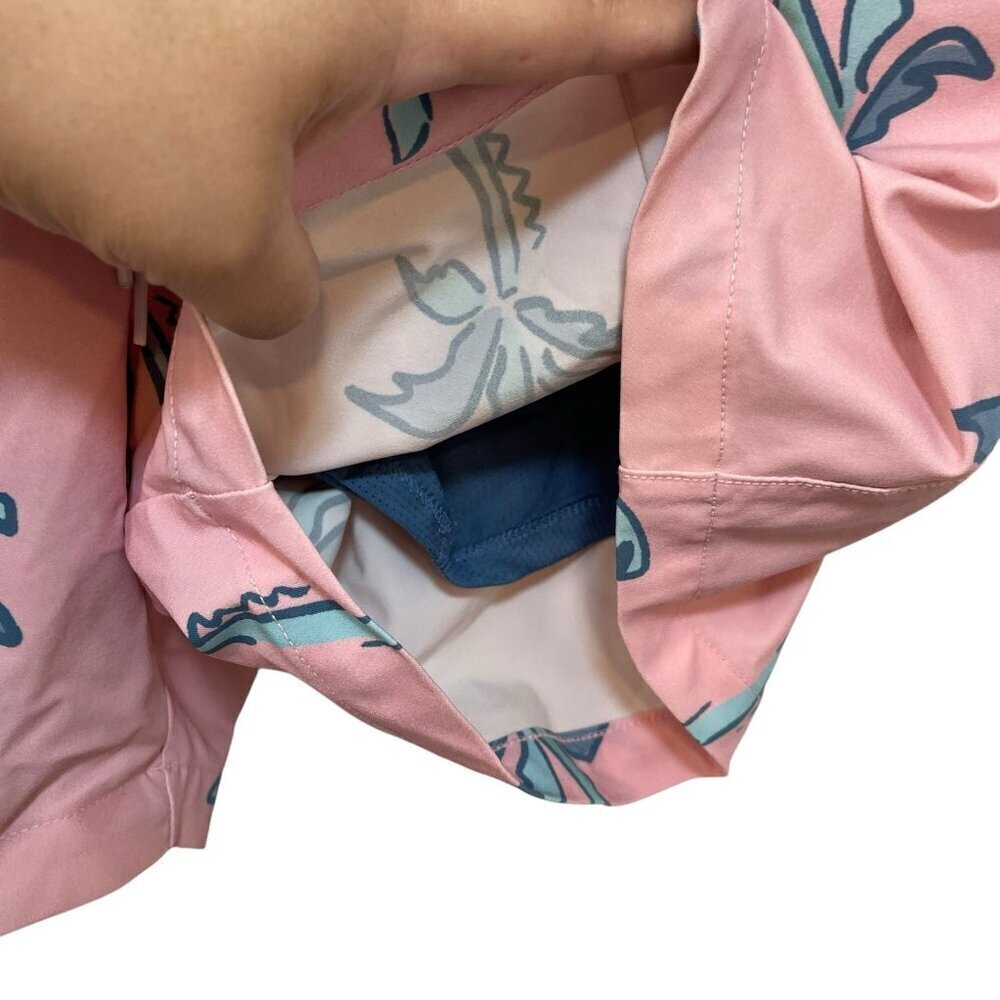 Chubbies Lotta Coladas 5.5” Swim Trunks Large Pink Blue Palm Trees Lined Elastic - Picture 3 of 6